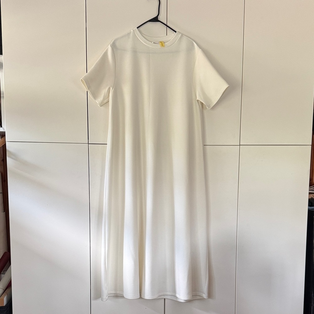 Like New Mango Cream Maxi T-Shirt Dress szL